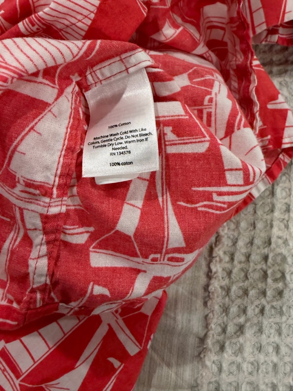 Vineyard Vines Tucker Shirt Mens Medium Slim Fit Salmon Sailboat Print Cotton - Picture 6 of 7